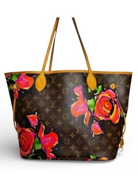 Louis Vuitton & Stephen Sprouse Roses & Monogram Neverfull MM Tote Bag